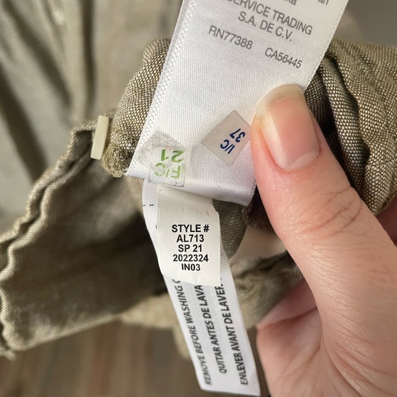 Madewell Linen-Blend Alexandra Button-Front Mini Dress in Olive Branch Size Med - Picture 6 of 8